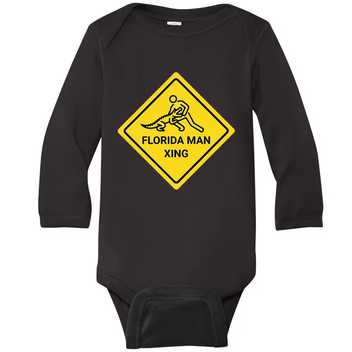 Florida Crossing Sign Baby Long Sleeve Bodysuit