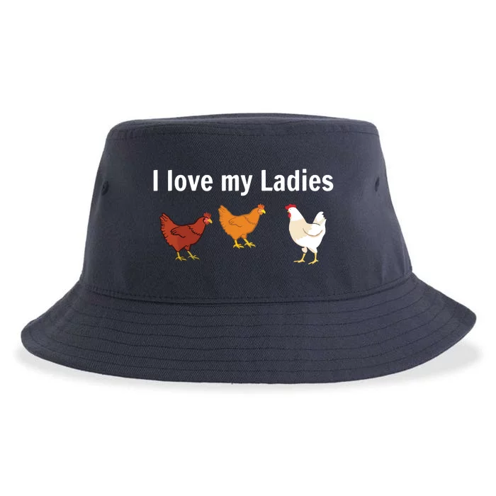 Funny Chicken Shirts Chicken Farmers I Love My Ladies Sustainable Bucket Hat