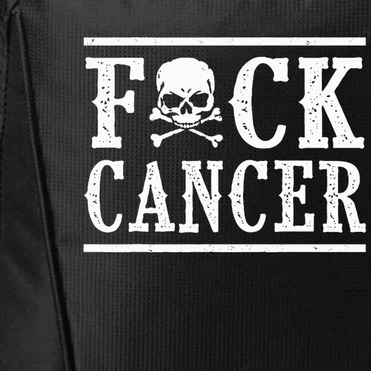 Fuck Cancer Skull And Crossbones Skeleton Breast Cancer City Backpack