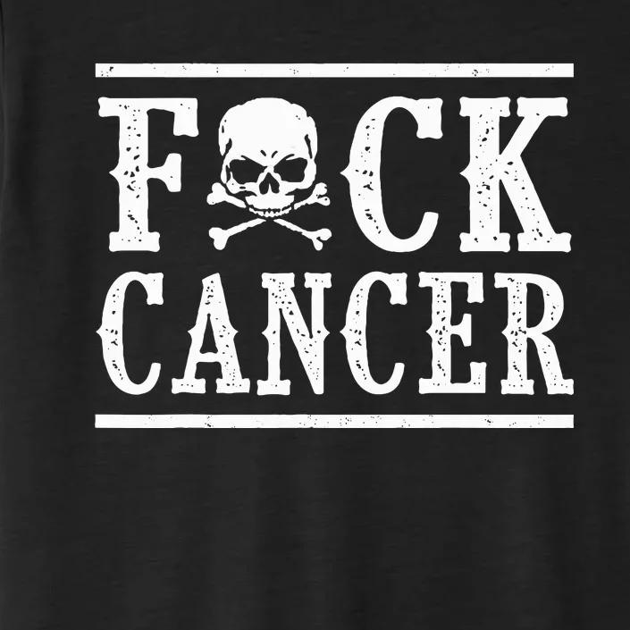 Fuck Cancer Skull And Crossbones Skeleton Breast Cancer ChromaSoft Performance T-Shirt