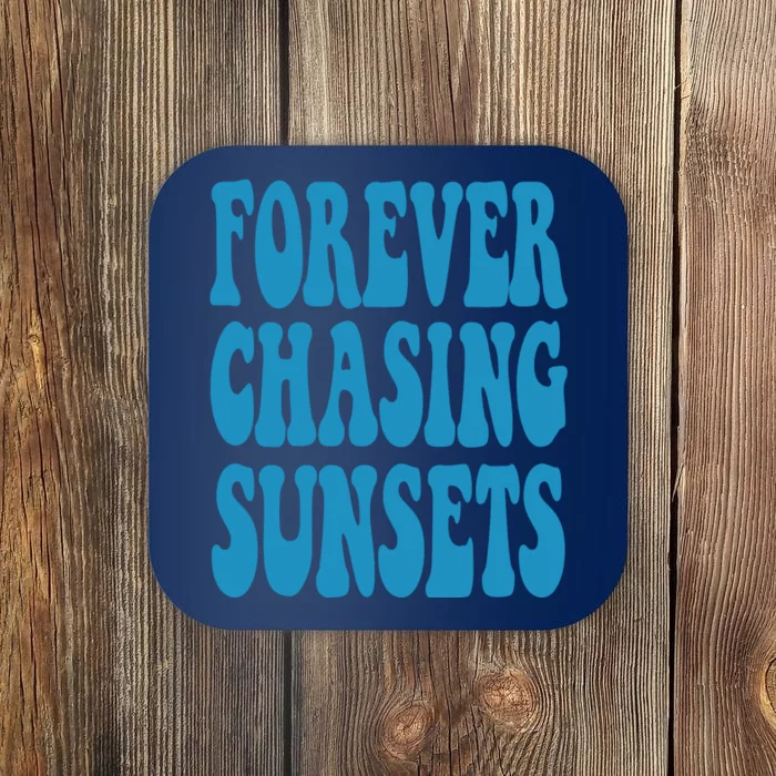 Forever Chasing Sunsets Retro Summer Coaster