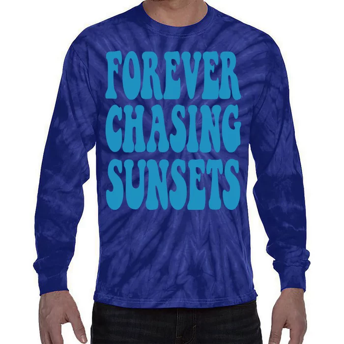 Forever Chasing Sunsets Retro Summer Tie-Dye Long Sleeve Shirt