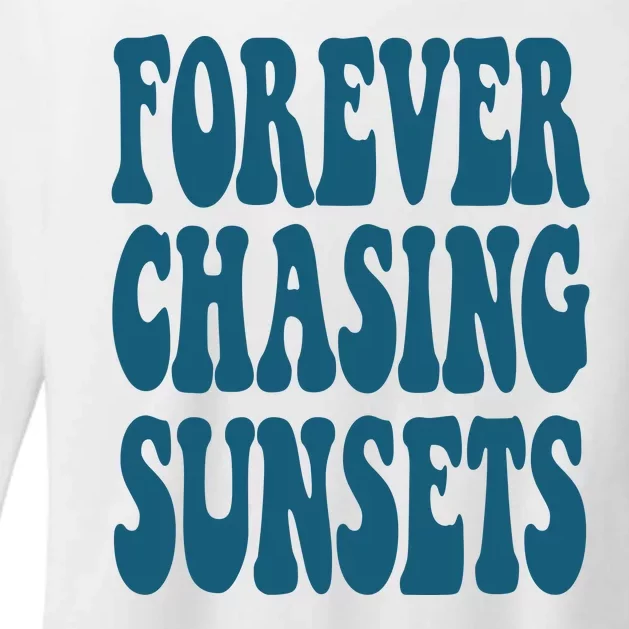 Forever Chasing Sunsets Retro Summer Womens CVC Long Sleeve Shirt