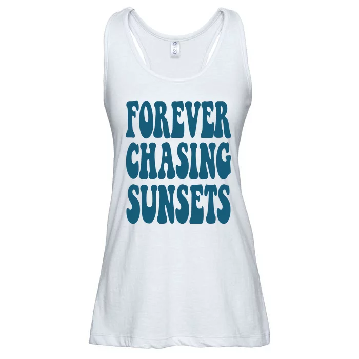 Forever Chasing Sunsets Retro Summer Ladies Essential Flowy Tank