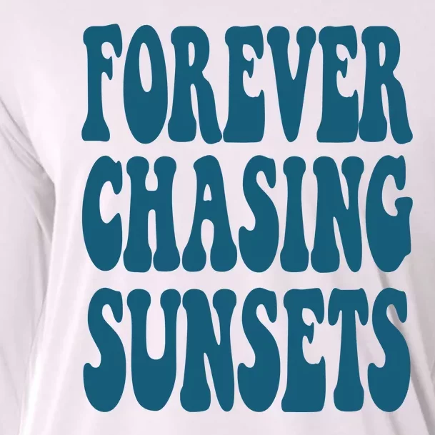 Forever Chasing Sunsets Retro Summer Cooling Performance Long Sleeve Crew