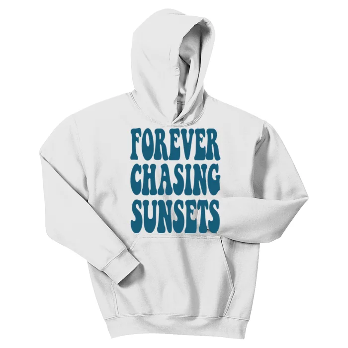 Forever Chasing Sunsets Retro Summer Kids Hoodie