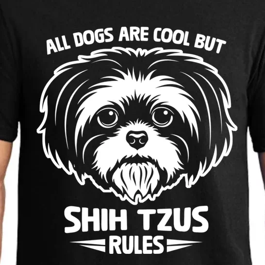 Funny Cute Shih Tzu Dog Rules Puppy Lover Funny Gift Pajama Set