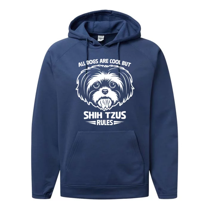 Funny Cute Shih Tzu Dog Rules Puppy Lover Funny Gift Performance Fleece Hoodie