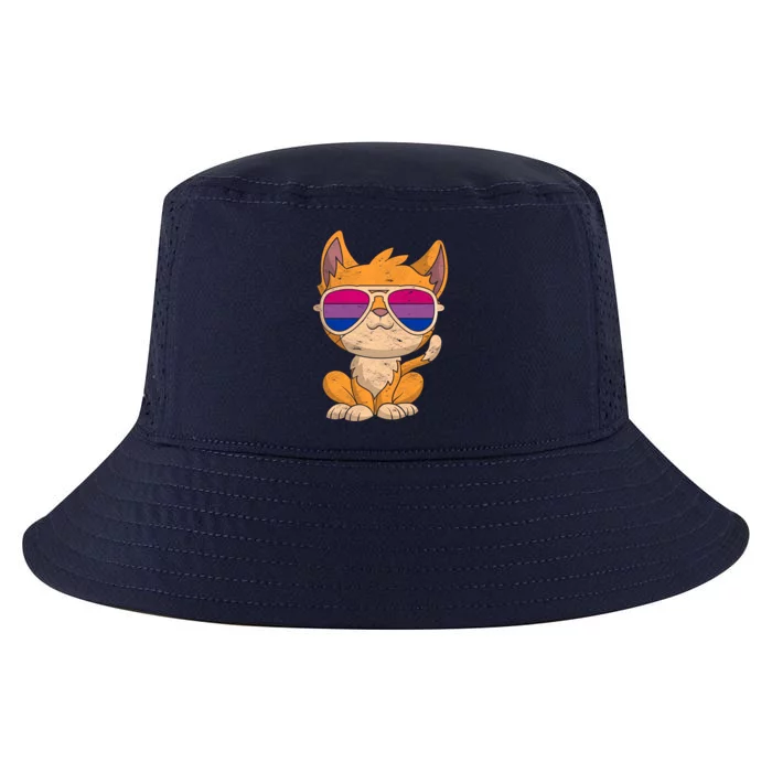 Funny Cat Sunglasses Bisexuality Flag Lgbt Pride Bisexual Gift Cool Comfort Performance Bucket Hat