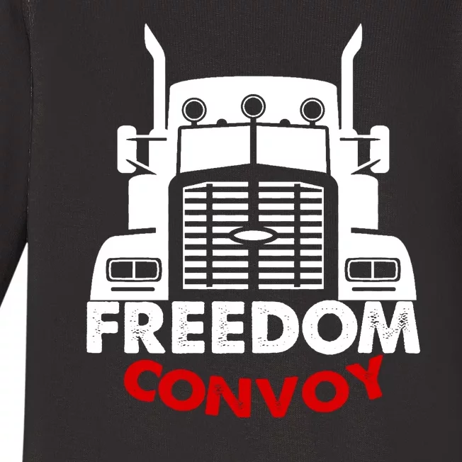 Freedom Convoy Support Truckers Baby Long Sleeve Bodysuit