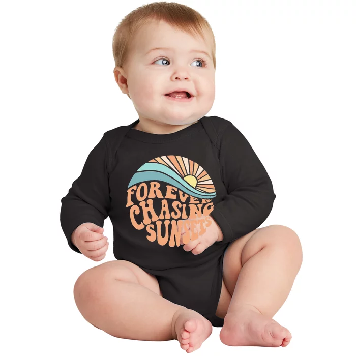 Forever Chasing Sunsets Both Side Print Baby Long Sleeve Bodysuit