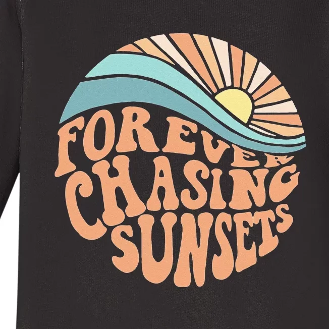 Forever Chasing Sunsets Both Side Print Baby Long Sleeve Bodysuit