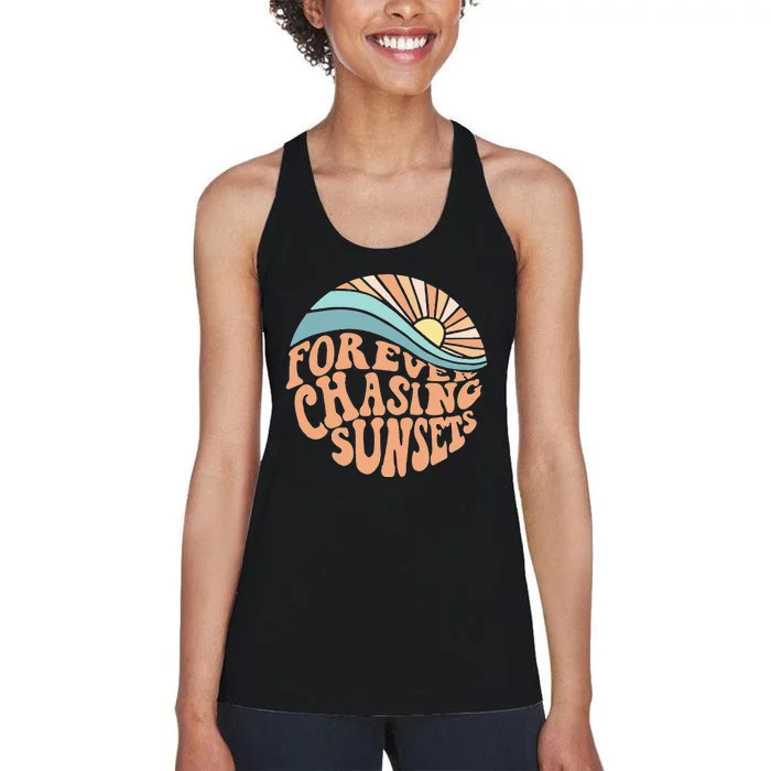 Forever Chasing Sunsets Both Side Print Women's Racerback Tank