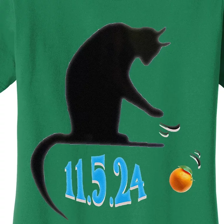 Funny Cat Swatting Orange Off Table On Election Day Women's T-Shirt