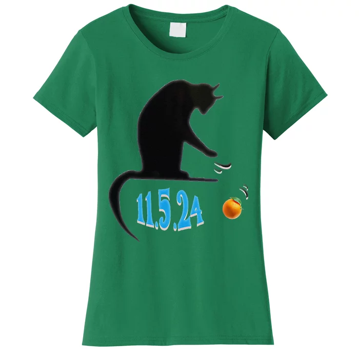 Funny Cat Swatting Orange Off Table On Election Day Women's T-Shirt