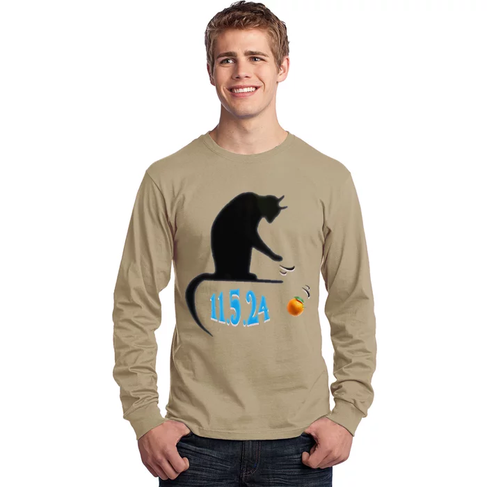 Funny Cat Swatting Orange Off Table On Election Day Long Sleeve Shirt