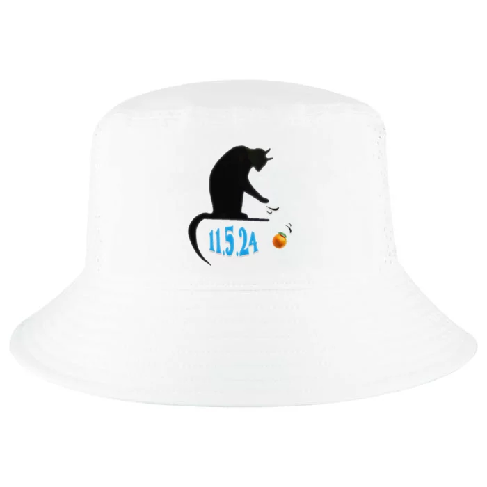 Funny Cat Swatting Orange Off Table On Election Day Cool Comfort Performance Bucket Hat