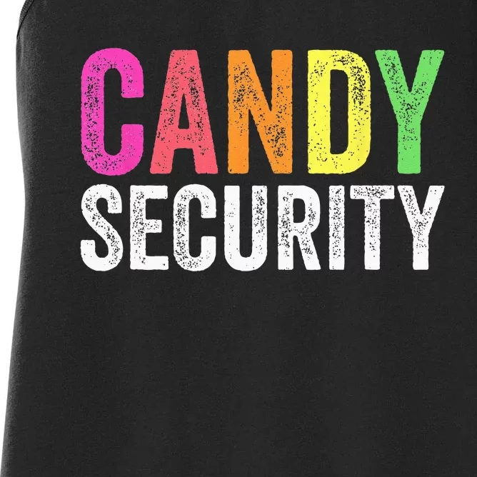 Funny Candy Security Halloween Costume Women's Racerback Tank