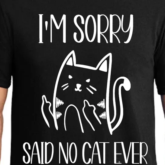 Funny Cat Shirts Cat Flipping Off I'm Sorry Said No Cat Pajama Set