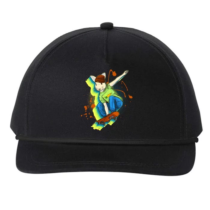 Funny Cool Skateboarding Easter Rabbit Bunny Snapback Five-Panel Rope Hat