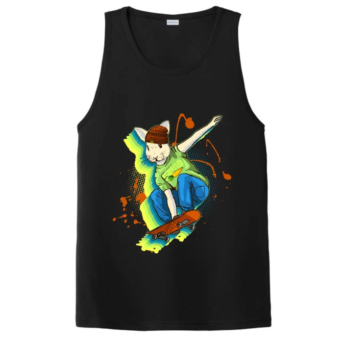 Funny Cool Skateboarding Easter Rabbit Bunny Performance Tank