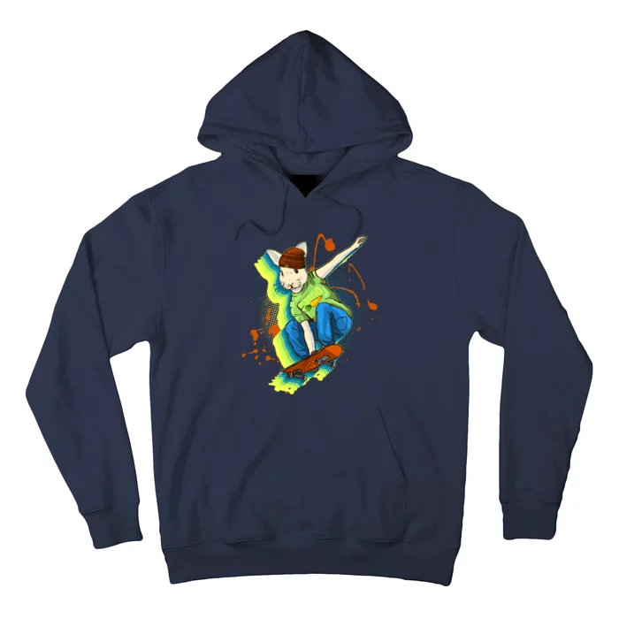 Funny Cool Skateboarding Easter Rabbit Bunny Hoodie