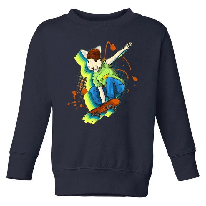 Funny Cool Skateboarding Easter Rabbit Bunny Toddler Sweatshirt