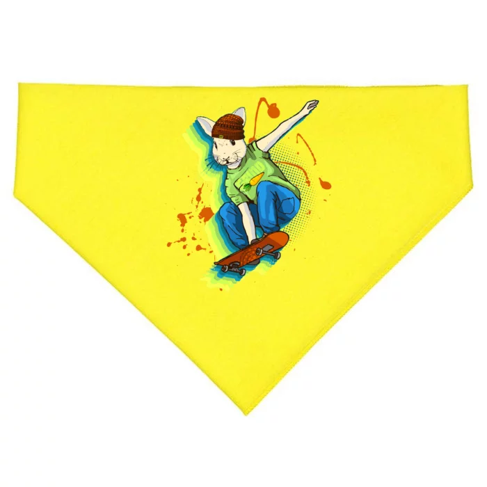 Funny Cool Skateboarding Easter Rabbit Bunny USA-Made Doggie Bandana