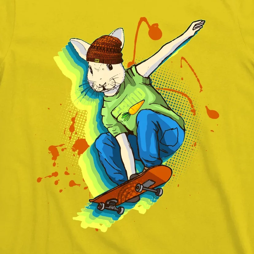 Funny Cool Skateboarding Easter Rabbit Bunny T-Shirt