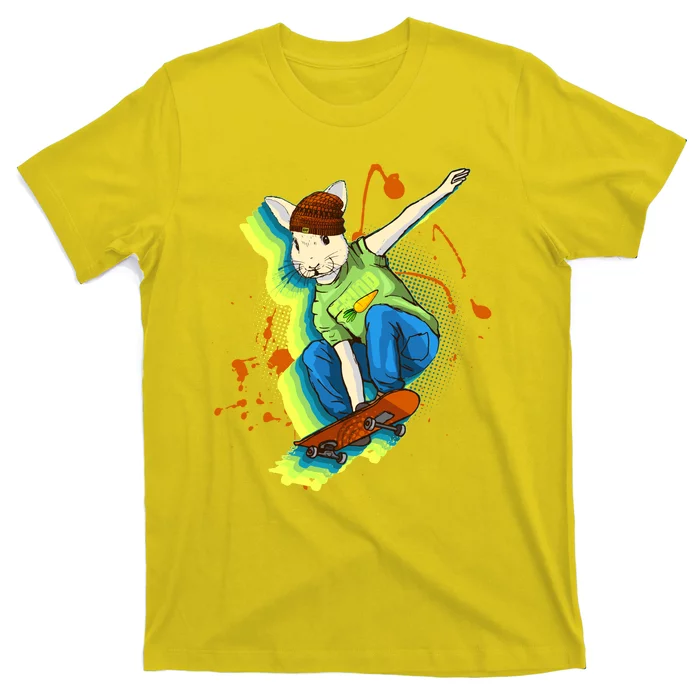 Funny Cool Skateboarding Easter Rabbit Bunny T-Shirt