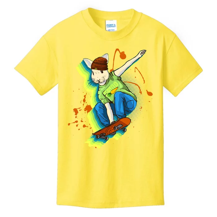 Funny Cool Skateboarding Easter Rabbit Bunny Kids T-Shirt