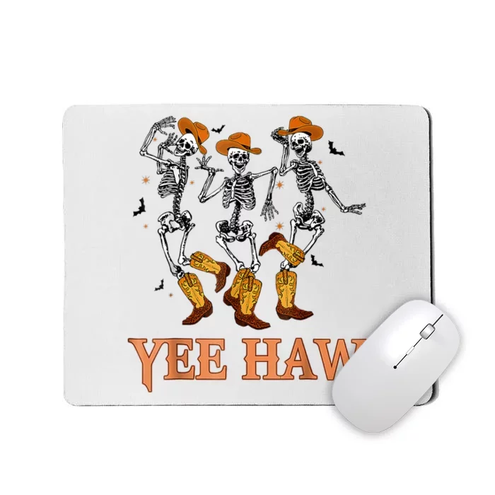 Funny Cowboy Skeleton Dancing Yeehaw Western Halloween Mousepad