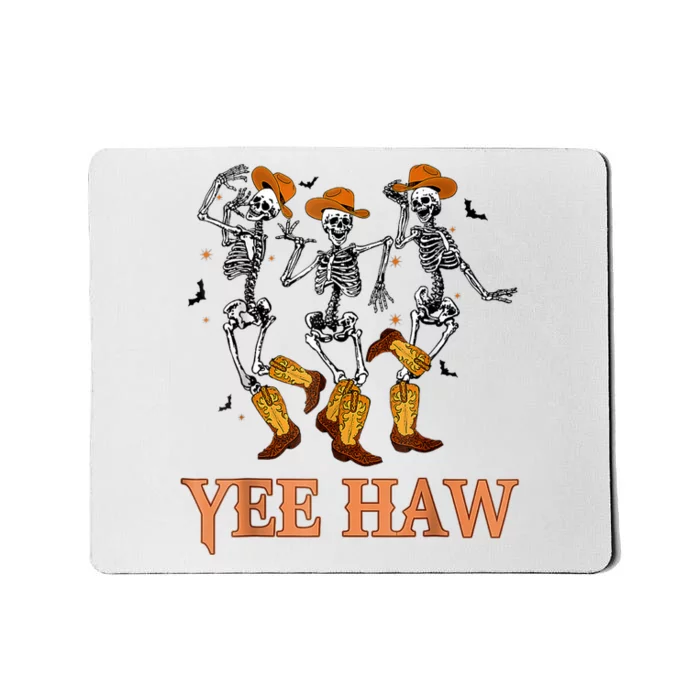 Funny Cowboy Skeleton Dancing Yeehaw Western Halloween Mousepad