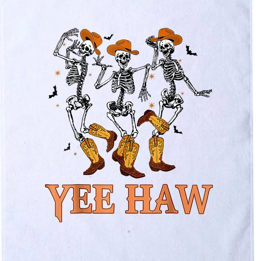 Funny Cowboy Skeleton Dancing Yeehaw Western Halloween Platinum Collection Golf Towel