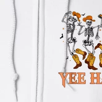 Funny Cowboy Skeleton Dancing Yeehaw Western Halloween Full Zip Hoodie