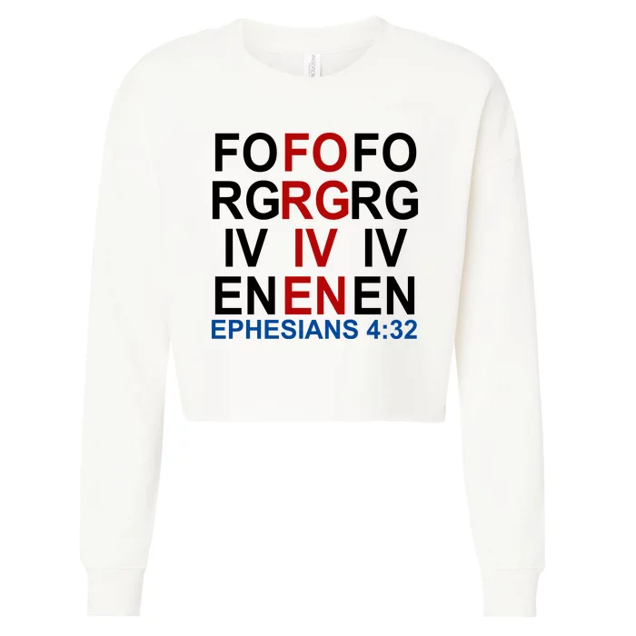 Forgiven Christian Saying Cropped Pullover Crew