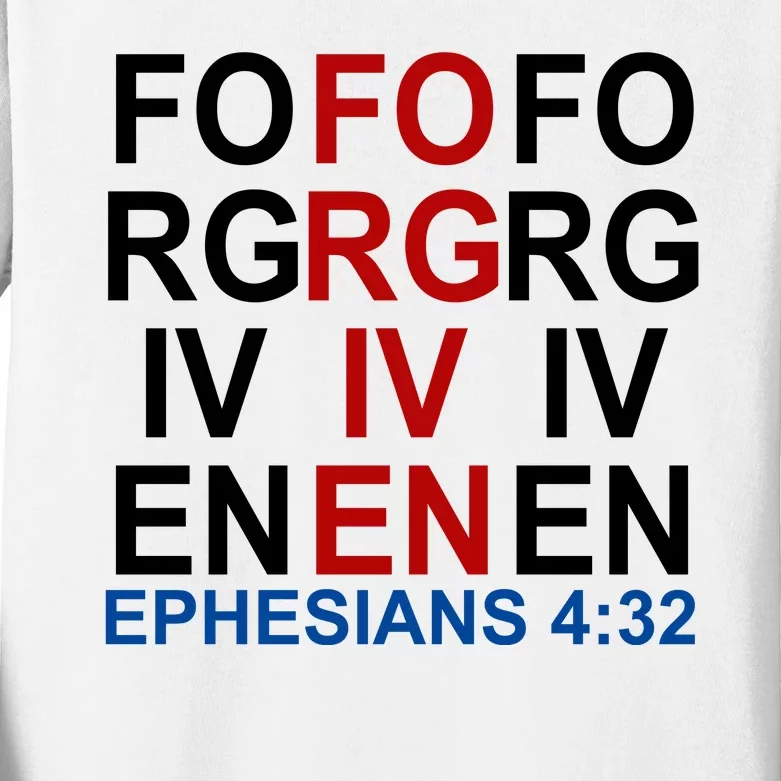 Forgiven Christian Saying Kids Long Sleeve Shirt