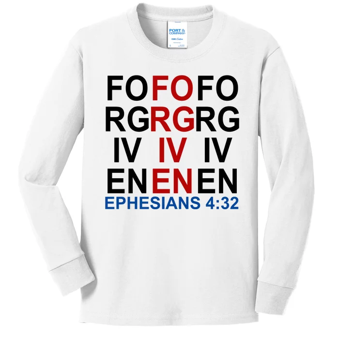 Forgiven Christian Saying Kids Long Sleeve Shirt