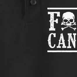 Fuck Cancer Skull and Crossbones Skeleton Breast Cancer Dry Zone Grid Performance Polo