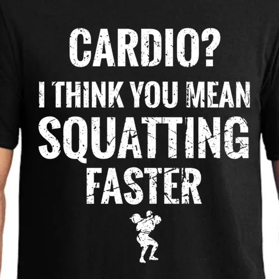 Funny Cardio Squatting Powerlifter Gym Workout Fitness Cool Gift Pajama Set