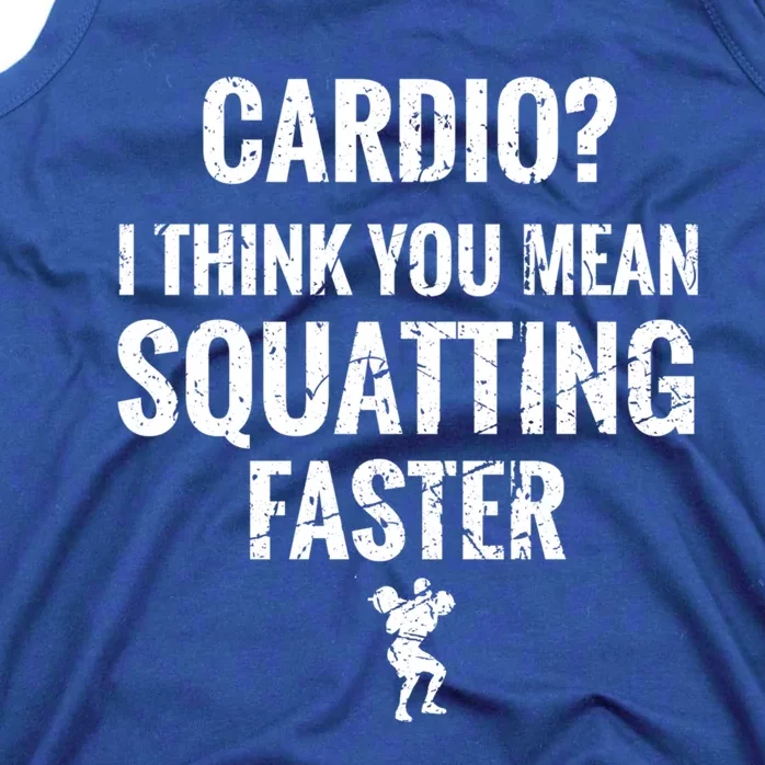 Funny Cardio Squatting Powerlifter Gym Workout Fitness Cool Gift Tank Top