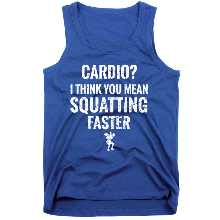 Funny Cardio Squatting Powerlifter Gym Workout Fitness Cool Gift Tank Top