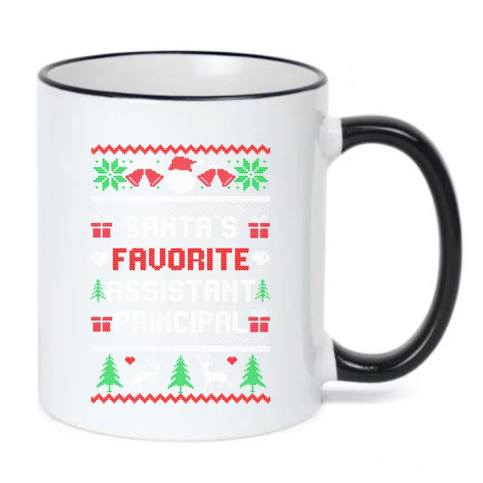 Funny Christmas Santa's Favorite Assistant Principal Funny Gift Black Color Changing Mug