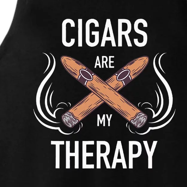 Funny Cigar Smoker Cigars Are My Therapy Gift Ladies Tri-Blend Wicking Tank