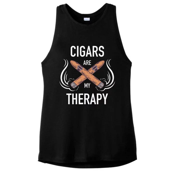 Funny Cigar Smoker Cigars Are My Therapy Gift Ladies Tri-Blend Wicking Tank