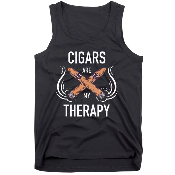 Funny Cigar Smoker Cigars Are My Therapy Gift Tank Top