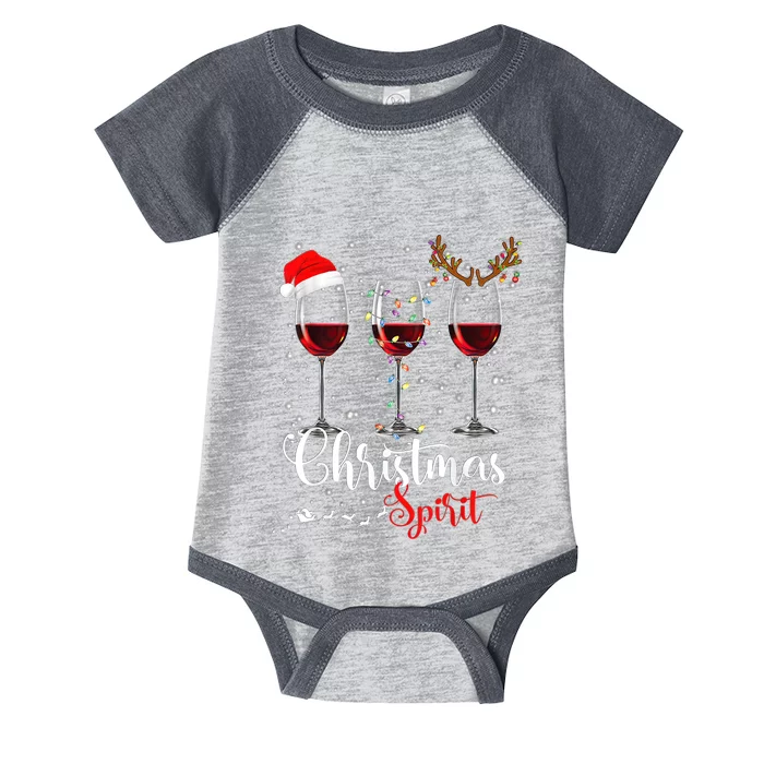 Funny Christmas Spirits Glasses Of Wine Xmas Holidays Party Infant Baby Jersey Bodysuit