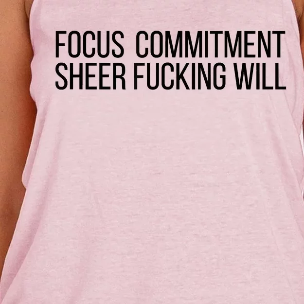 Focus Commitment Sheer Will Women's Knotted Racerback Tank