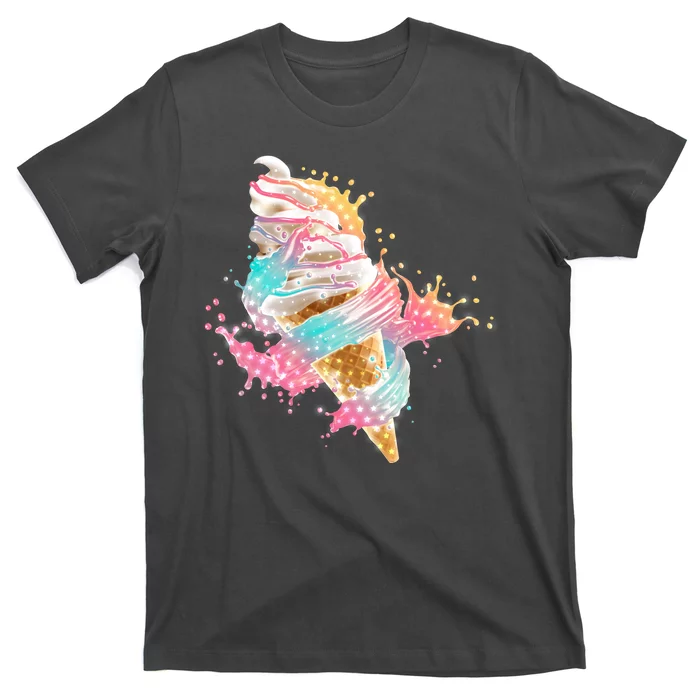 Fun Colorful Summer Time Vanilla Ice Cream T-Shirt