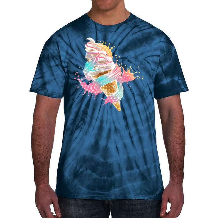 Fun Colorful Summer Time Vanilla Ice Cream Tie-Dye T-Shirt